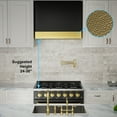 thumbnail image 3 of Akicon 600 CFM Wall Mounted Range Hood, Stainless Steel Range Hood 36 inch, Energy Saving, Ducted Kitchen Hood for Cooking, Powerful Vent Motor, Jet Black with Gold, 3 of 7