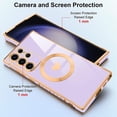 thumbnail image 3 of for Samsung Galaxy S23 Ultra Magnetic Phone Case Luxury Plating Cute Love Heart [Compatible with Magsafe] Slim Fit Shockproof Full Body Protective Case for Women Girls-Purple, 3 of 6