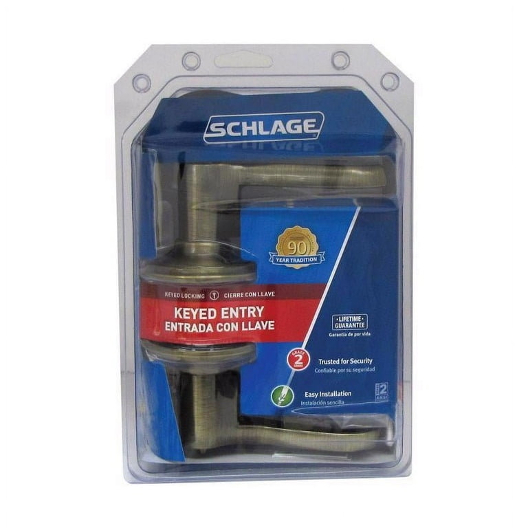 Schlage Flair Antique Brass Privacy Lockset ANSI Grade 2 1-3/4 in. Schlage Flair Antique Brass Privacy Lockset ANSI Grade 2 1-3/4 in.