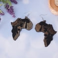 thumbnail image 2 of 2xVintage Madera Natural Mapa Dama Figura Tribal Club Pendientes 7.5cm Yuyangstore Pendiente de mapa de madera, 2 of 8