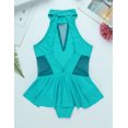 thumbnail image 4 of DPOIS Kids Girls Sparkly Rhinestone Gymnastics Bodysuit Ballet Leotard Dress Turquoise 10, 4 of 7