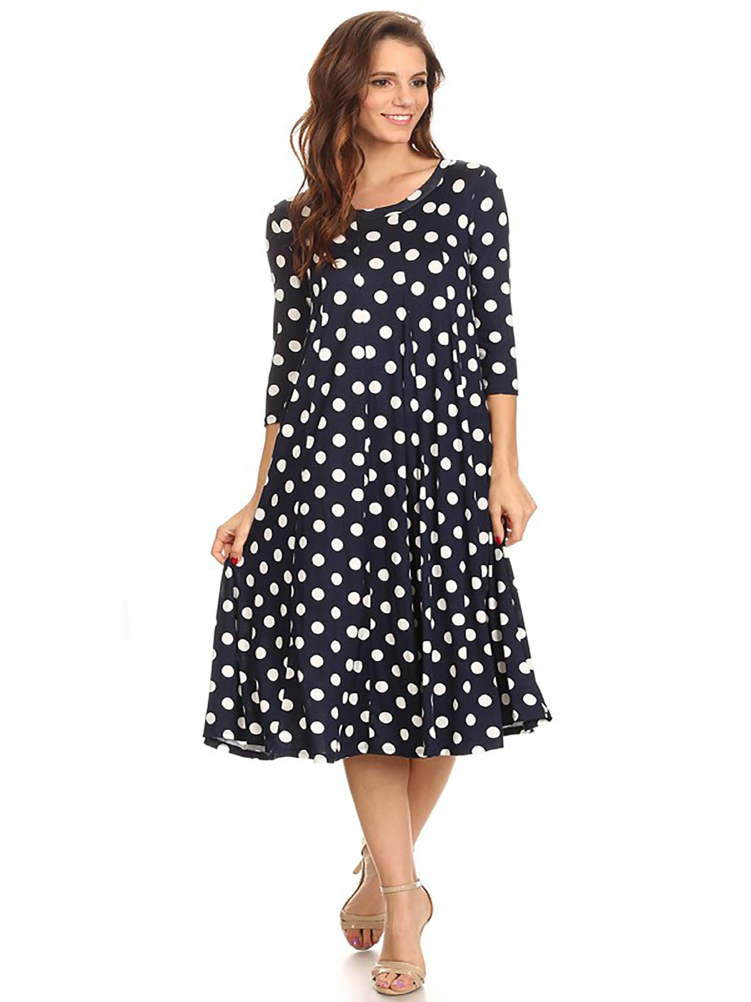 Women's Casual Basic Comfy 3/4 Sleeve Flare Aline Midi long maxi Dress