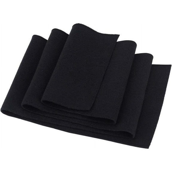 Cotton Strechy Kintted Rib Fabric Black Tubular Rib Knit Fabric Ribbing Cuff Material for Collar Neck Bands Trim Material Jacket Sewing 39x5.8 inch DIY