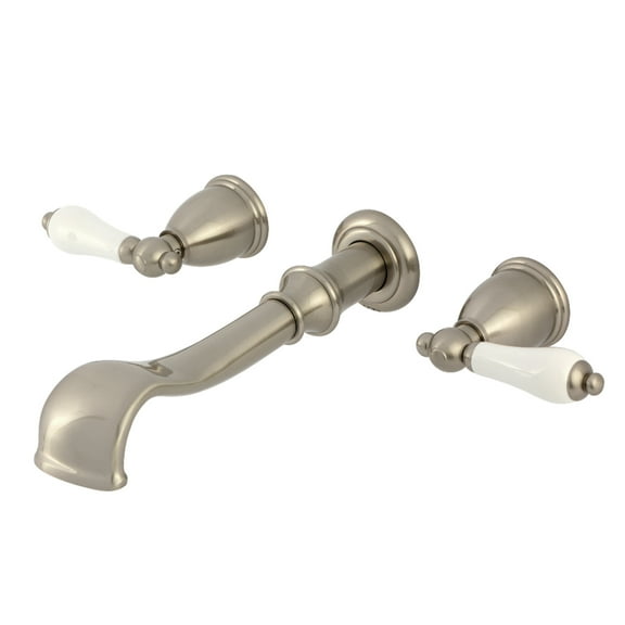 Kingston Brass KS5028PL  Two-Handle Wall Mount Roman Tub Faucet, Brushed Nickel