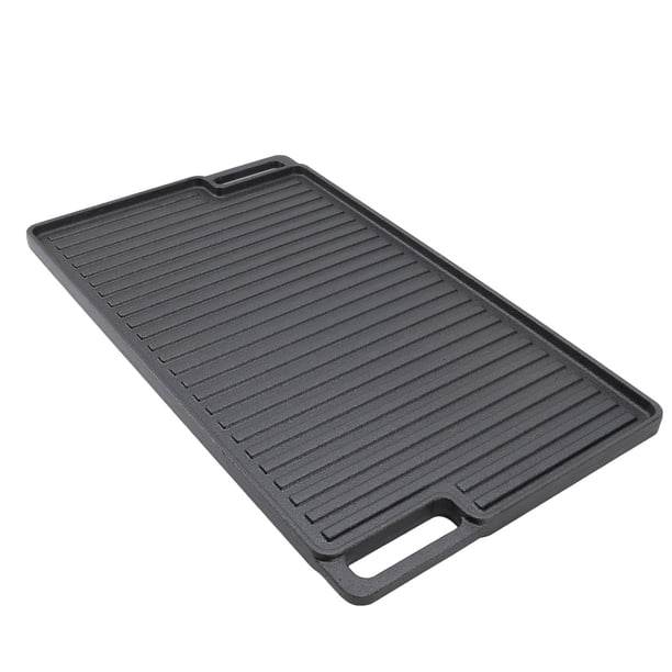 Parrilla Reversible, Plancha Rectangular De Hierro Fundido, Asas Huecas Multiusos Resistentes, Resistentes Al Calor Para Exteriores