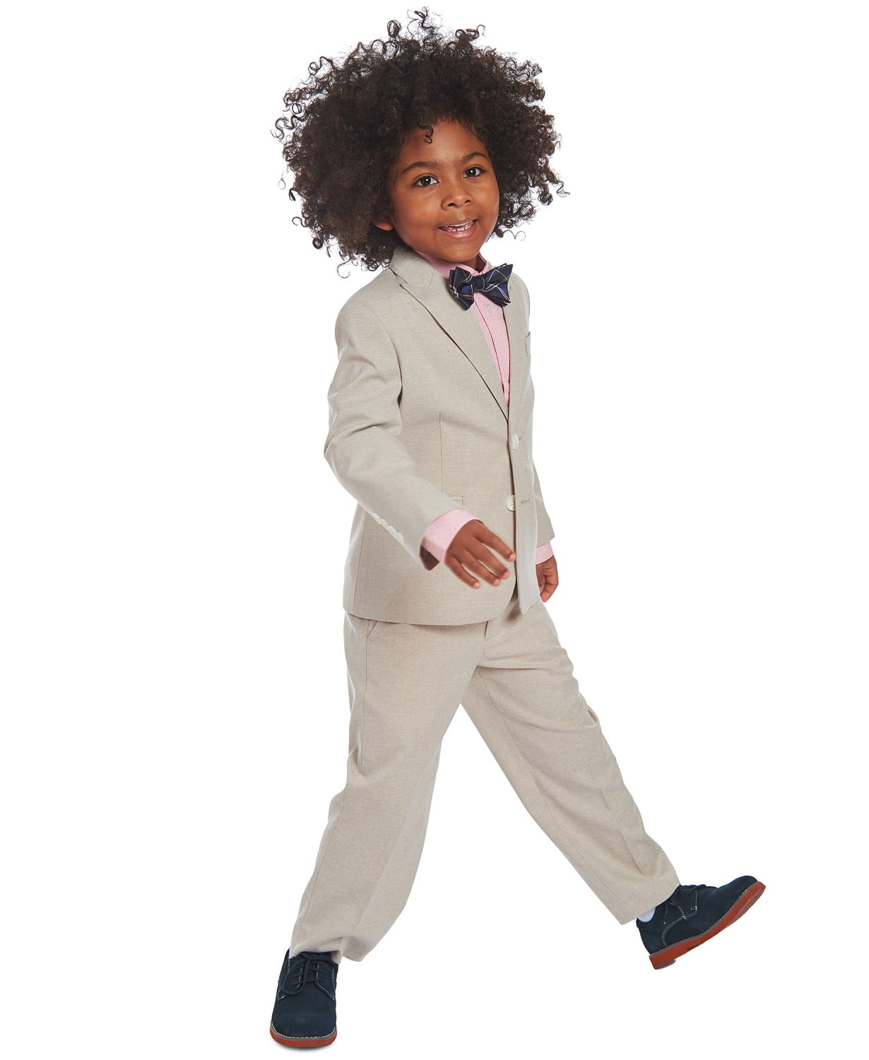 Calvin Klein Little Boys 4-Pc. Heather Suit Sets – Beige, 4T 