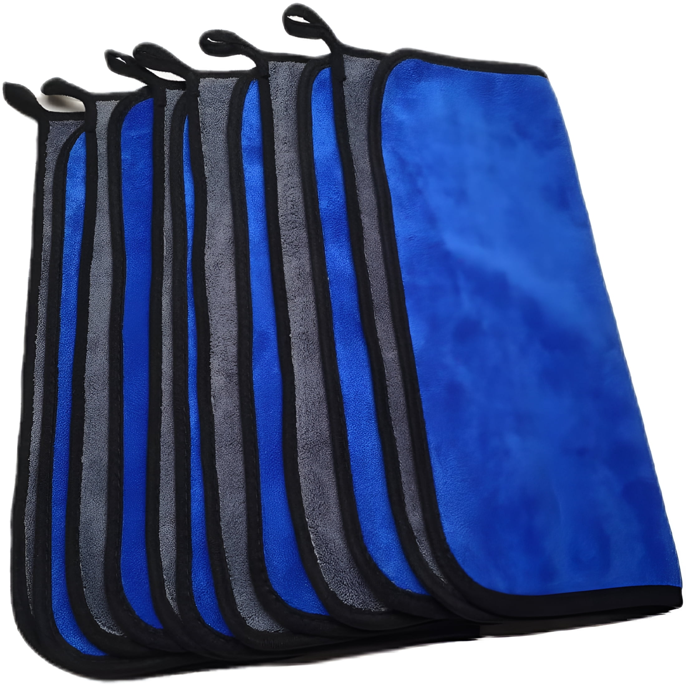 ARLAJO Ultrasoft,Large,Thick and Quick Drying Car Microfiber Cleaning Towel,Polishing Waxing Auto Detailing Towel Cloth (6 Pack,16 X 16 Inches) (Grey-Blue)