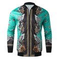 thumbnail image 4 of TAIAOJING Men's Hoodie, Male Winter Floral Print Slit Pocket Jacket Long Sleeve Zipper Fly Pocket Jacket Coat, 4 of 5