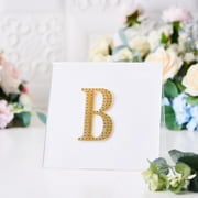 BalsaCircle 4" Gold Solid Letter B Self-Adhesive Rhinestones Gems Sticker