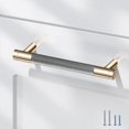 thumbnail image 5 of Guoharda Paquete de 12 manijas moleteadas para gabinetes de 5 pulgadas y 128 mm Tiradores para gabinetes Tiradores de aluminio Tiradores con acabado de oxidación dorado y gris con patrón de diamante d, 5 of 5