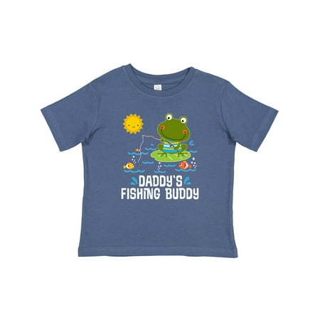 

Inktastic Daddys Fishing Buddy Cute Frog Gift Baby Boy or Baby Girl T-Shirt
