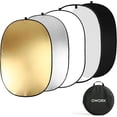 thumbnail image 1 of 24" x36" (60x90cm) 5-in-1 Collapsible Light Reflector & Diffuser - Translucent, Silver, Gold, White, Black, Multi Disc Photography Reflector for Studio Outdoor Photography, 1 of 8