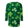 thumbnail image 5 of BEFOKA Women'S 3/4 Long Sleeve Shirts St Patricks Day Crewneck Sweatshirt Irish Shamrock Printed Pullover Sweatshirt Casual Tops Ladies Blouses Green Spring Fall Graphic T-Shirt Holiday Party Tees, 5 of 6