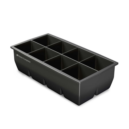 Large Ice Cube Tray - BPA-Free and Flexible Silicone Mold Makes Eight 2x2-Inch Cubes - Chill Water  Lemonade  Cocktails  or Juice by Home-Complete
