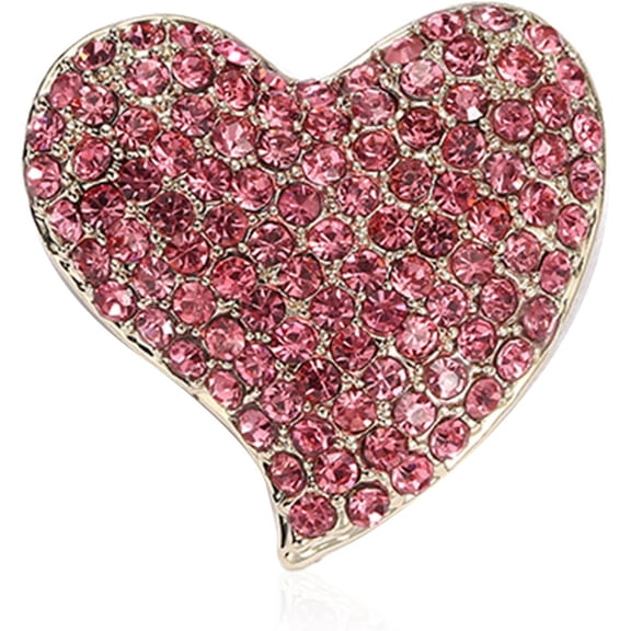 Heart Pin Brooch Crystal Rhinestone Heart Brooch Love Pin for Women Valentine's Day Birthday Anniversary Wedding Party Bridal Gifts Clothes Accessories