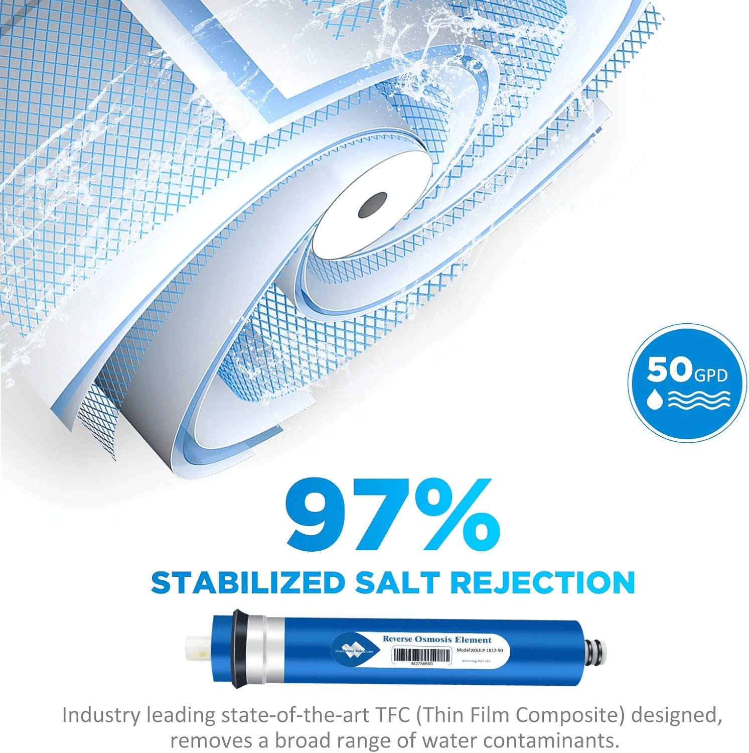 Membrane Solutions Combo Pack Water Filter Replacement Cartridge Compatible GE RO Set GXRM10RBL GXRM10G Reverse Osmosis Systems, 6x Carbon Filters, 3x 150GPD RO Membrane Filter
