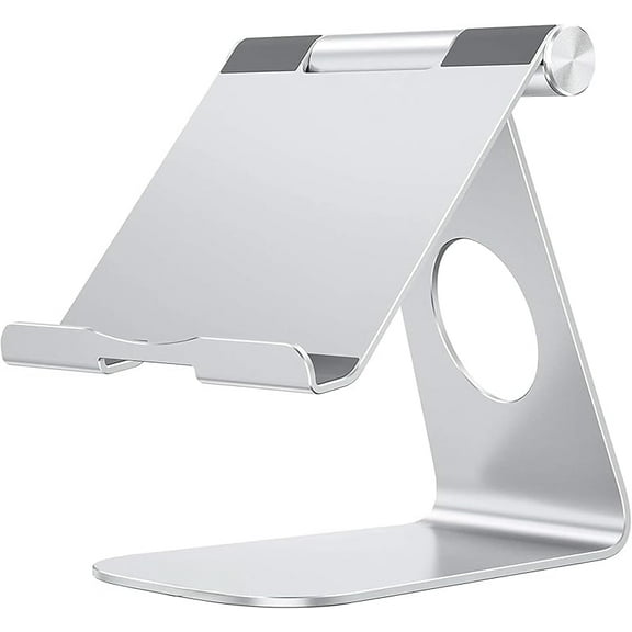 WZW Tablet Stand Holder Adjustable, T1 Desktop Aluminum Tablet Dock Cradle Compatible with iPad Air/Mini, iPad 10.2/9.7, iPad Pro 11/12.9/13, Samsung Tab and More Up to 13 inch, Silver