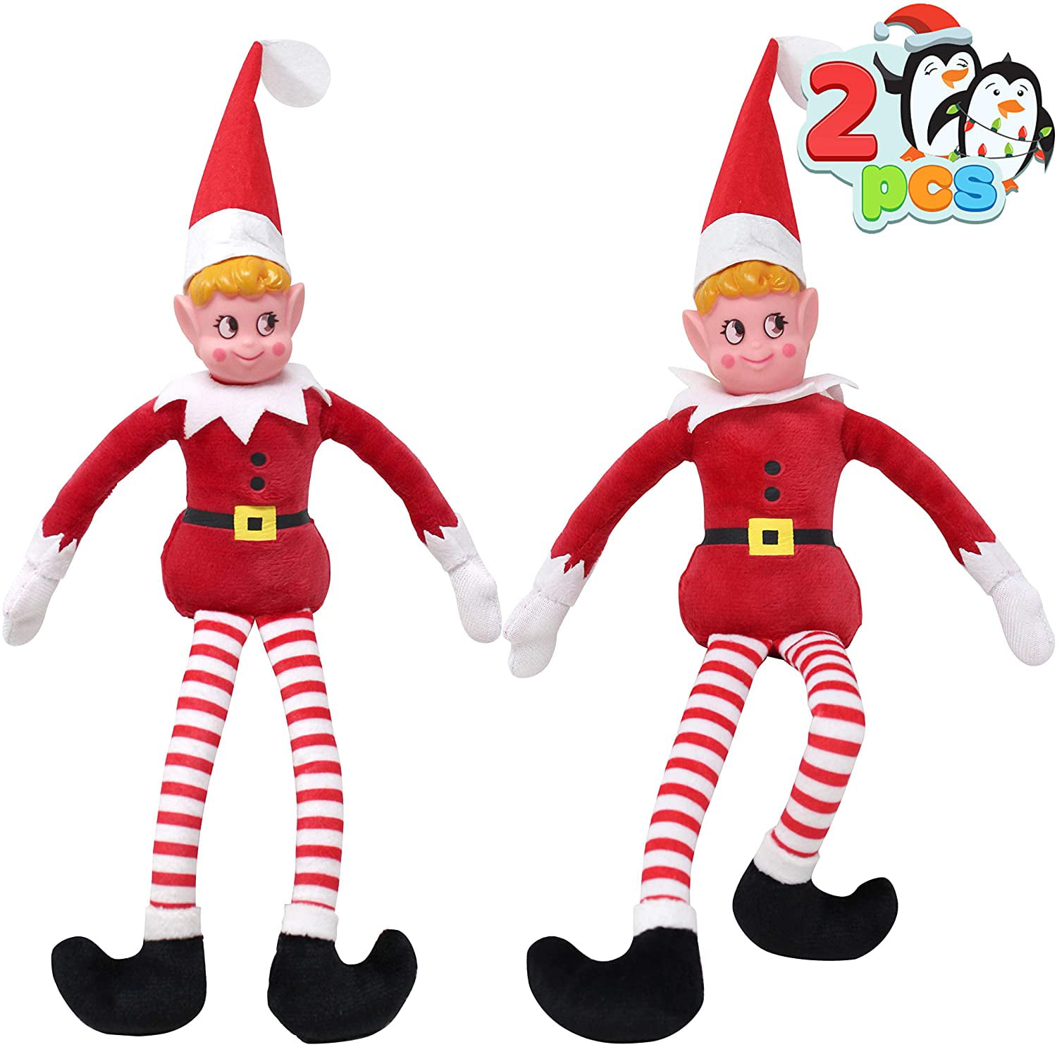 Christmas Novelt Elves Behaving Badly 12 Inch Long Legged Elf Soft Plush Toy 