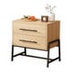 thumbnail image 4 of Nightstand con cajones light wood bedside mesa con almacenamiento de anchura side mesa con metal legs-moderno mid-century night stand para dormitorio o sala de estar, 4 of 6