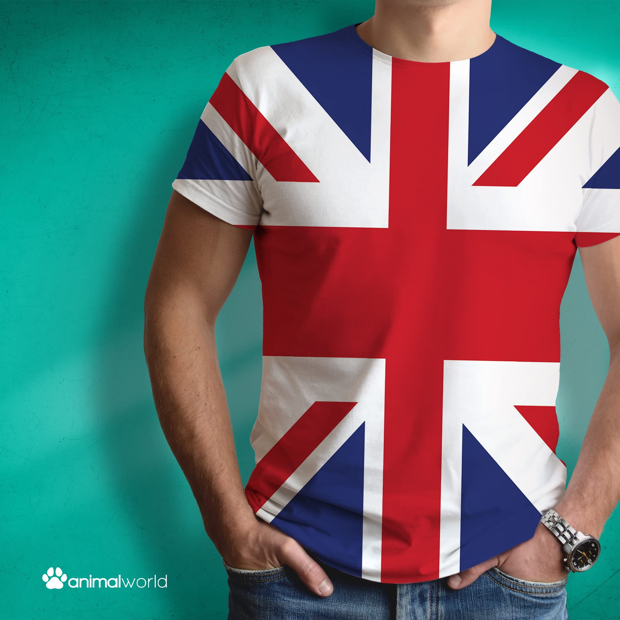 British Flag Union Jack All Over Mens Shirt Multi SM - Walmart.com