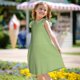 thumbnail image 5 of Balery Green Gingham Camisón de princesa para niñas, pijama de algodón con mangas abullonadas, suave y bonito.-Medium, 5 of 6
