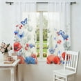 Blue Red Flowers Sheer Curtains for Living Room Bedroom, Eucalyptus ...