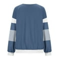 thumbnail image 3 of jtjvou Colorblock Striped Oversized Sweatshirt for Women Loose Crewneck Long Sleeve Casual Pullover Blouse Tunic Tops Blue XL, 3 of 4