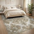thumbnail image 3 of ODIKA Beige Vintage Decorative Boho Frame Curled Leaves Arrangement for King Size Bedroom, Master Suite, Under Bed, Foldable Easy Care, 3 of 7