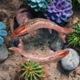 thumbnail image 4 of Set de 2 estatuas de jardín de peces koi Wosuine, decoración color cobre, 4 of 7