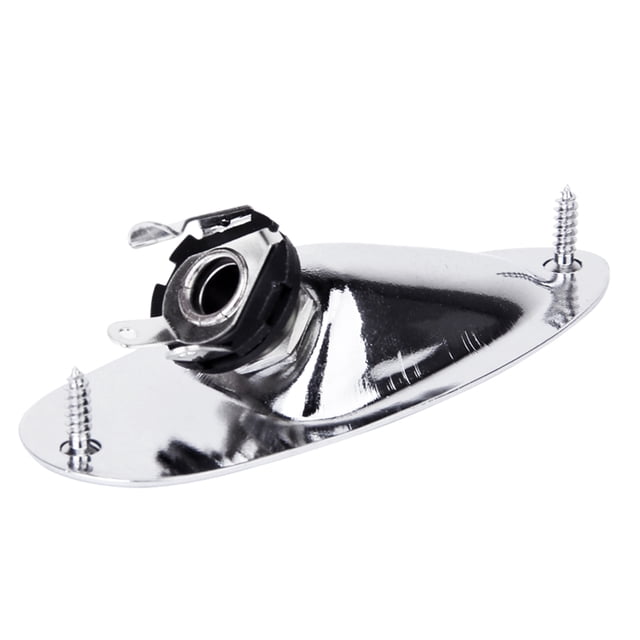Chrome Plated Boat Shape Output Plate Socket Accs For Electric Guitars