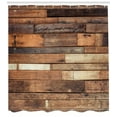 thumbnail image 3 of Ambesonne Wooden Print Shower Curtain, Brown Rustic Floor, 69"Wx70"L, Brown, 3 of 3