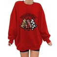 thumbnail image 2 of Qiopertar Mode Femmes Décontracté Imprimé Col Rond Manches Longues T-Shirt Ample Blouse d'Automne Pull Tops Chandails en Molleton Sans Capuche Liquidation Livraison Gratuite à Moins de 5$ jusqu'à 90 % de Réduction, 2 of 5