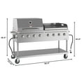 thumbnail image 3 of 60 in. 8-Burner Commercial Outdoor Propane Gas Grill with 30 in. Roll Dome Cover and 30 in. Griddle in Stainless-Steel, ETL Listed (CGKIT6-D30G30), 3 of 12