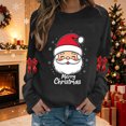 thumbnail image 5 of Christmas Sweatshirts for Womens Long Sleeve Crew Neck Christmas Print Sweatshirt Holiday Long Sleeve Pullover Tops, 5 of 6