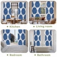 thumbnail image 6 of Dahlia Flower Kitchen Curtains, Farmhouse Botanical Blue Grey Floral Light Filtering Window Curtain Panels, 2Pcs Rod Pocket Window Treatments Set for Living Room Bathroom Bedroom 52x72 Inches, 6 of 9