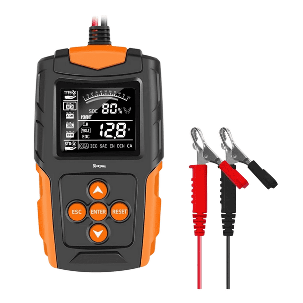 12v 24v Probador De Baterias Blossom Analizador Diagnóstico For Auto Negro con Naranja