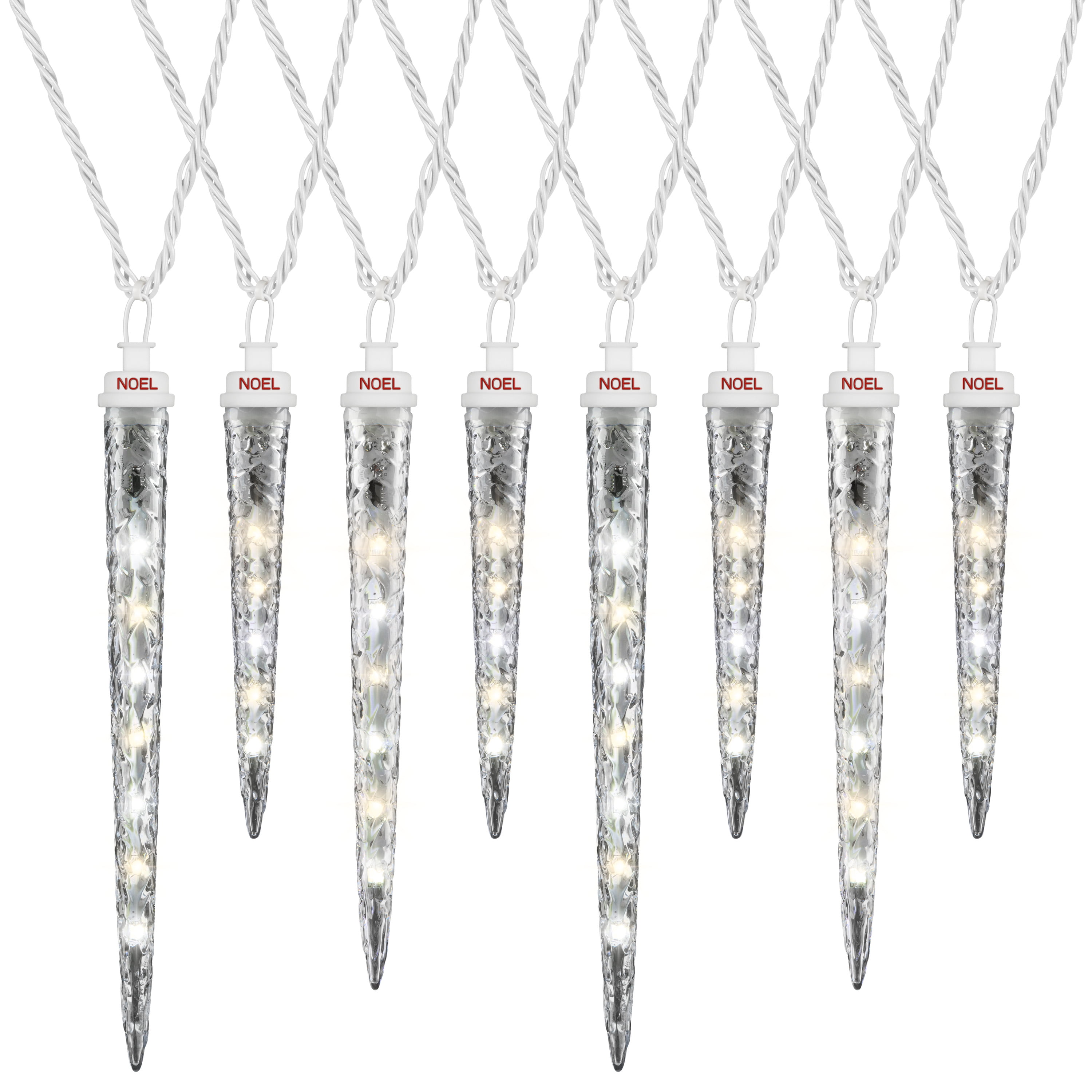 LightShow Diamond Sparkle Icicle Light String White