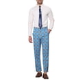 thumbnail image 2 of INSPIRE CHIC Work Pants for Men Plaid Business Formal Prom Checked Trousers 30 Light Blue, 2 of 7