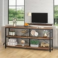thumbnail image 5 of Rustic Sofa Table, 3 Tiers TV Stand Console Table Extra Long TV Console with Storage Shelves for Living Room, Entryway, 70.8-Inch, 5 of 6