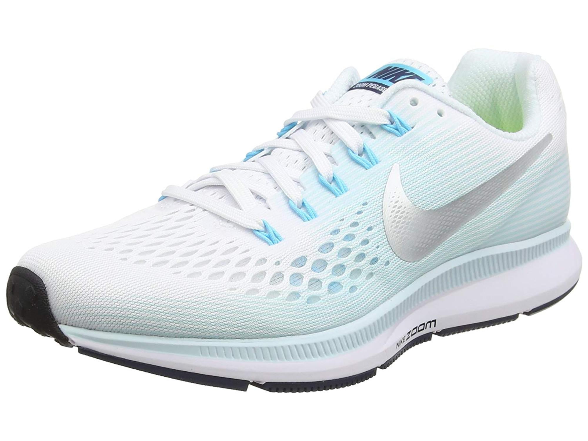 Nike - nike women's air zoom pegasus 34 white/metallic silver running ...