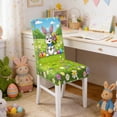 thumbnail image 4 of SIYTUAU Cute Bunny Design Stretch Chair Cover For Dining Room Chair Protector Easter Party Home Decor D, 4 of 7