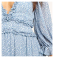 thumbnail image 2 of Robe Mini à Manches Longues Imprimé Floral Col Carré pour Femmes, L, 2 of 5
