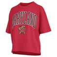 thumbnail image 2 of Women's Pressbox Red Maryland Terrapins Nelson Arch Over Logo Waist Length Oversized Slub T-Shirt, 2 of 3