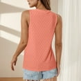 thumbnail image 5 of Scyoekwg Tank Top for Women Eyelet Sleeveless Shirts Summer Solid Color V Neck Casual Tops Beach Vacation Trendy Shirt Clothes (Orange,L）, 5 of 7