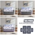 thumbnail image 7 of Jiueut Butterfly Lavender Print Recliner Loveseat Slipcover, 6 Pieces Breathable Furniture Protector Stretch Reclining Chair Covers with Storage Pocket, 7 of 7