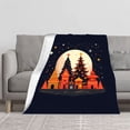 thumbnail image 2 of Cozy Festive Flannel Blanket - Soft Warm and Durable with Charming Winter Village Design Perfect for Sofa Travel and Bed, 2 of 7