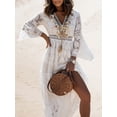 thumbnail image 2 of Boho Long Dress Women Summer Lace V Neck Flare Sleeve Sexy Maxi Dress Lady Holiday Party Beach Wedding Dresses Vestidos De MujerL&China Gao Jinjia LED, 2 of 2