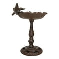 thumbnail image 4 of Rustic Cast Iron Hummingbird Perching On Flower Garden Bird Feeder Bath 10.5"H, 4 of 9