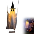 thumbnail image 4 of Large Hanging Swing Ghost Halloween Decor with Remote Control, Waterproof LED Light Up Ornament, 8 Lighting Modes Indoor Outdoor Yard Porch Haunted House Decoration, 4 of 7