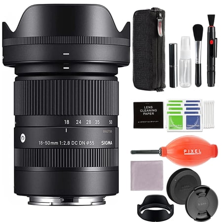 Sigma 18-50mm f2.8 DC DN Contemporary Lens for Sony E with Advanced Accessory and Travel Bundle (Sigma 1-Year USA Warranty)